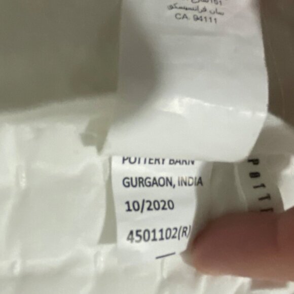 Pottery Barn Pickstitch Standard White Pillow Cover with Ties Farmhouse Bohemian - Picture 8 of 8